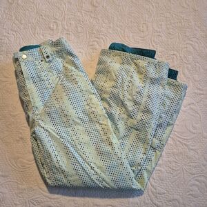 Burton girls size XL Wrangler Ski Pants light teal with multi star design print